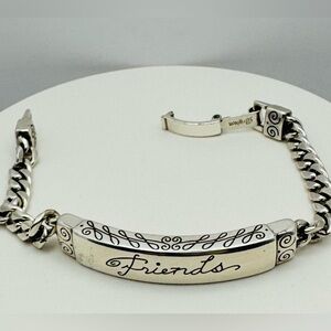 Brighton Silver Plated Friends ID Chain Bracelet